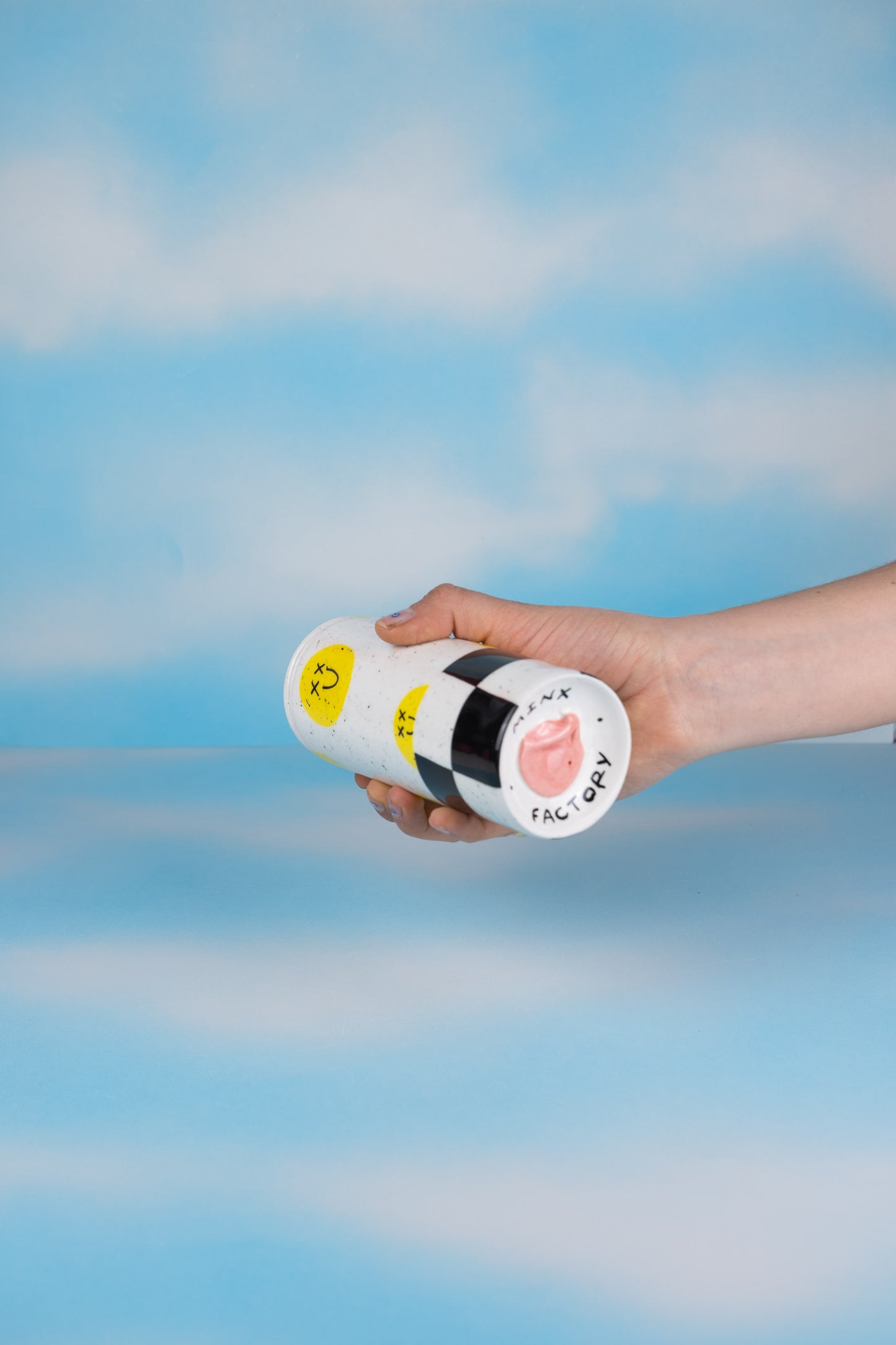 Chekcered Smiley Ceramic Can Sculpture - MINX Factory