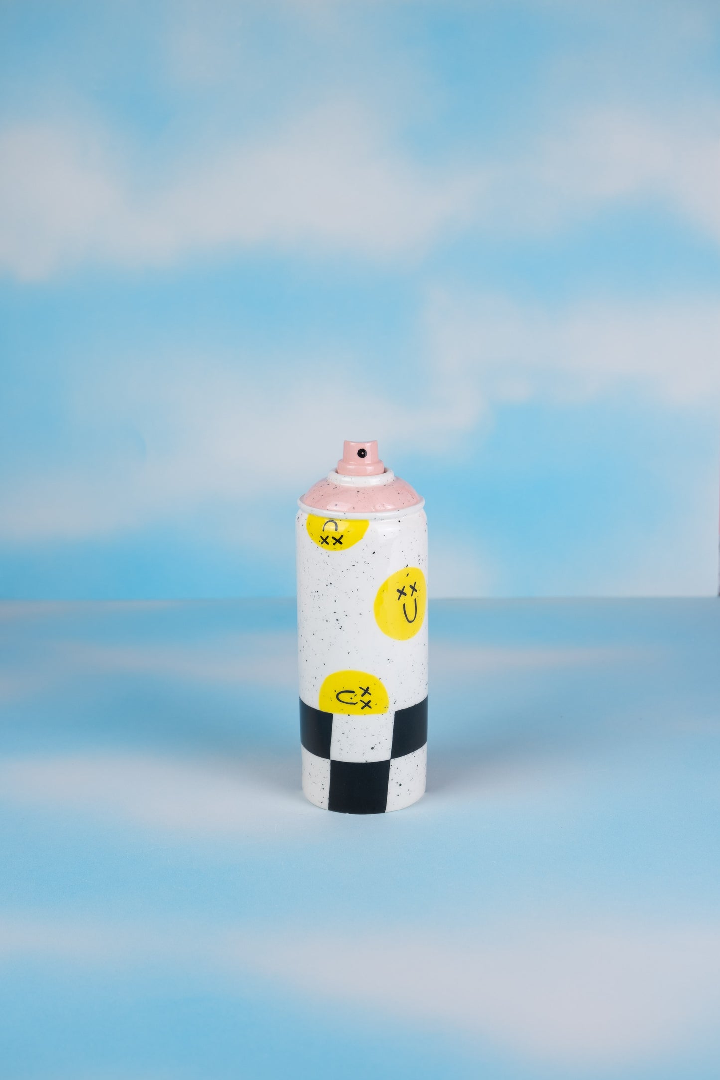 Chekcered Smiley Ceramic Can Sculpture - MINX Factory