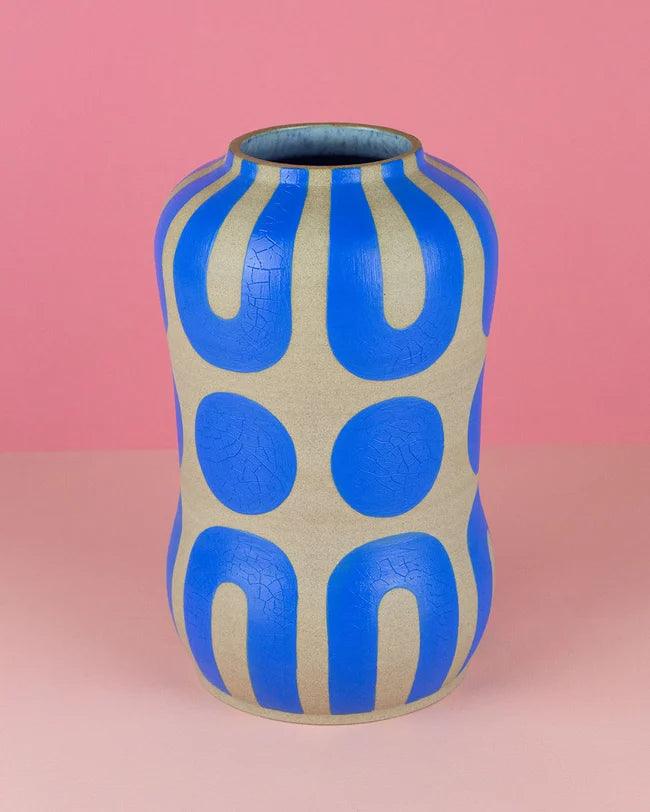 Blue Arch Stoneware Vase - MINX Factory