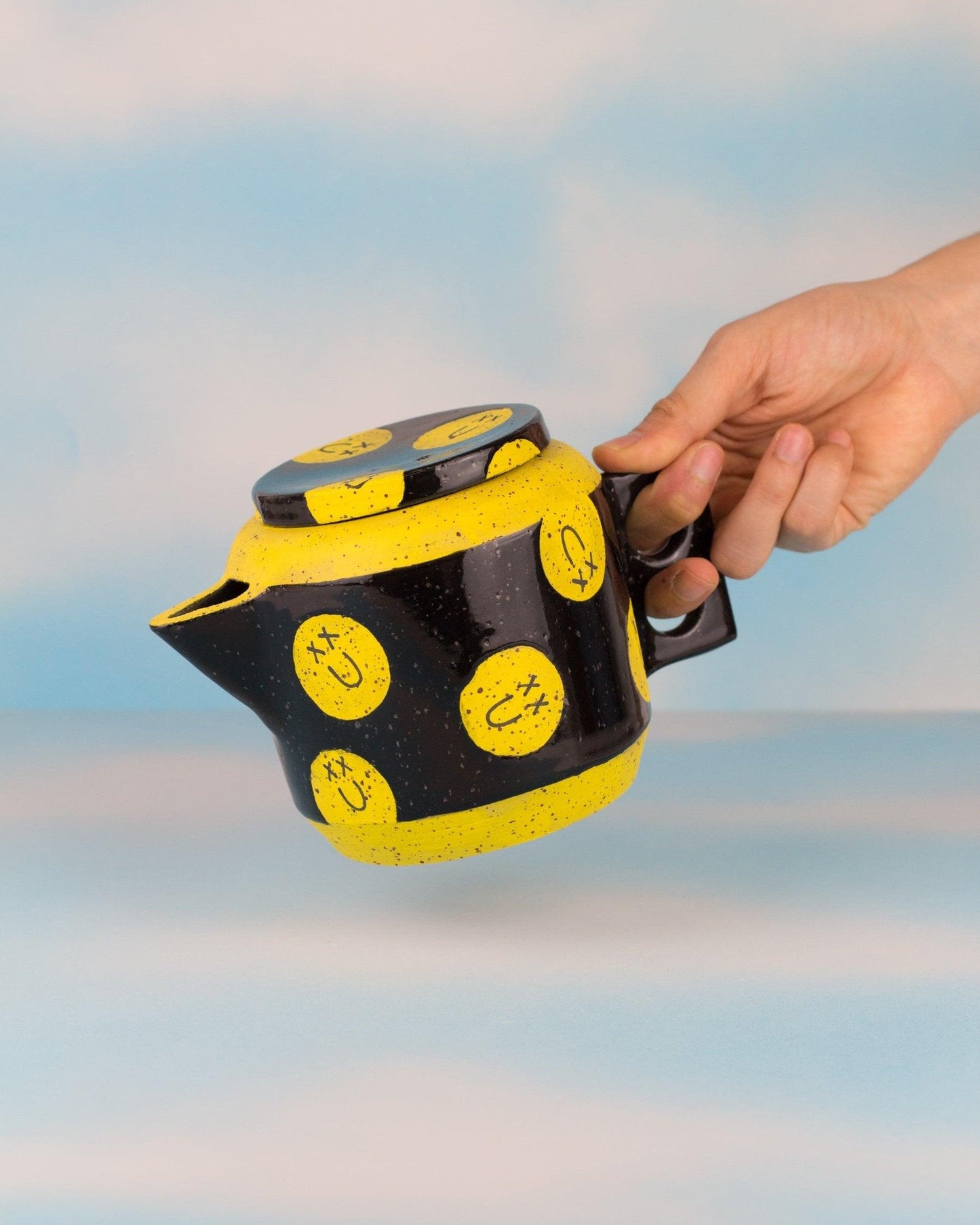 Black Smiley Ceramic Teapot - MINX Factory