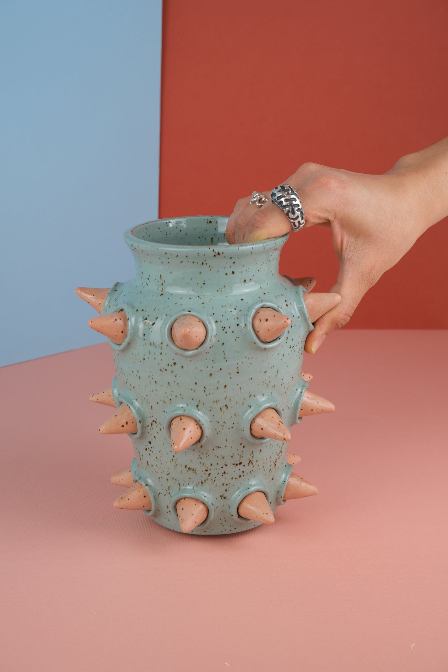 Spiked Vase -Baby Blue