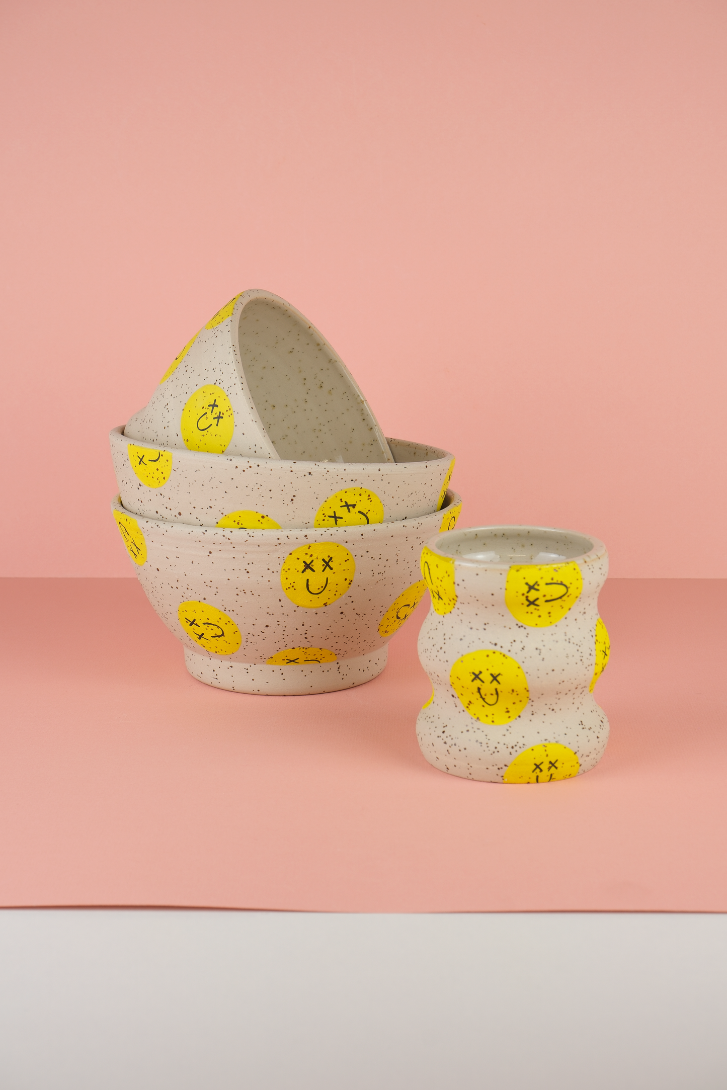 Smiley Bowl - Speckled Stoneware