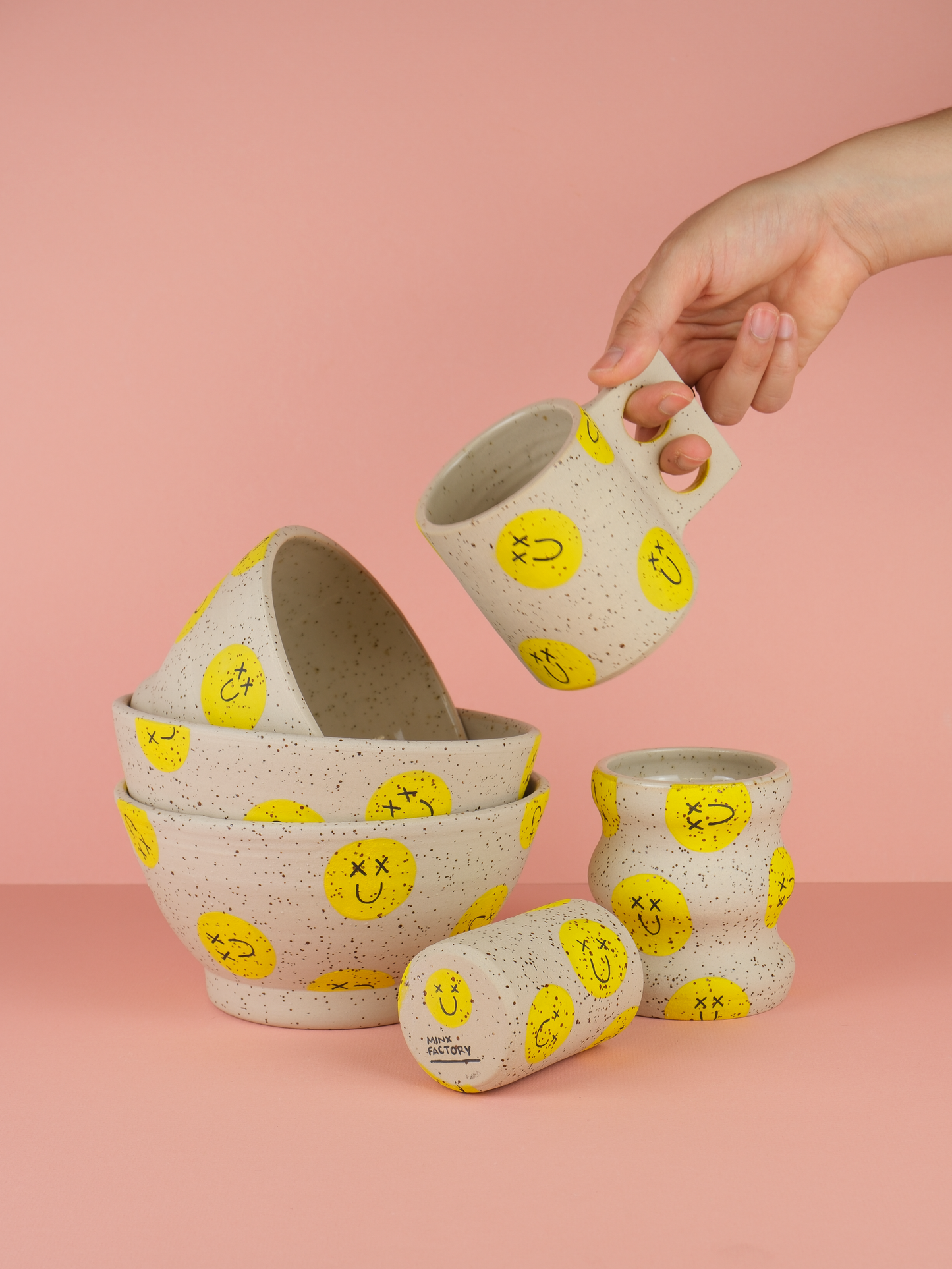Smiley Bowl - Speckled Stoneware