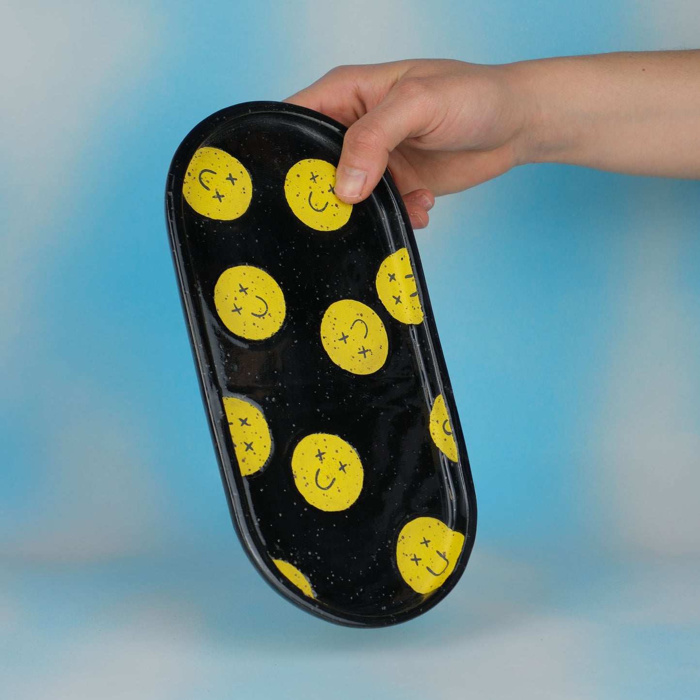 Black Smiley Tray