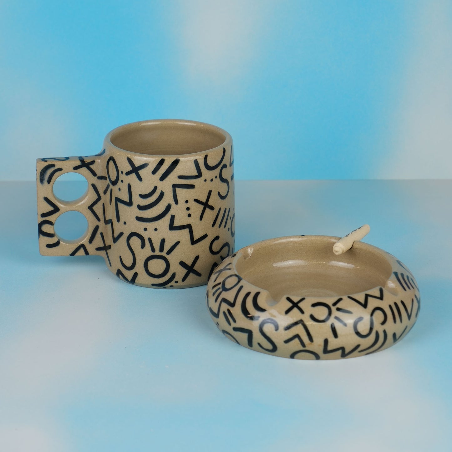 Glyph stoneware ashtray