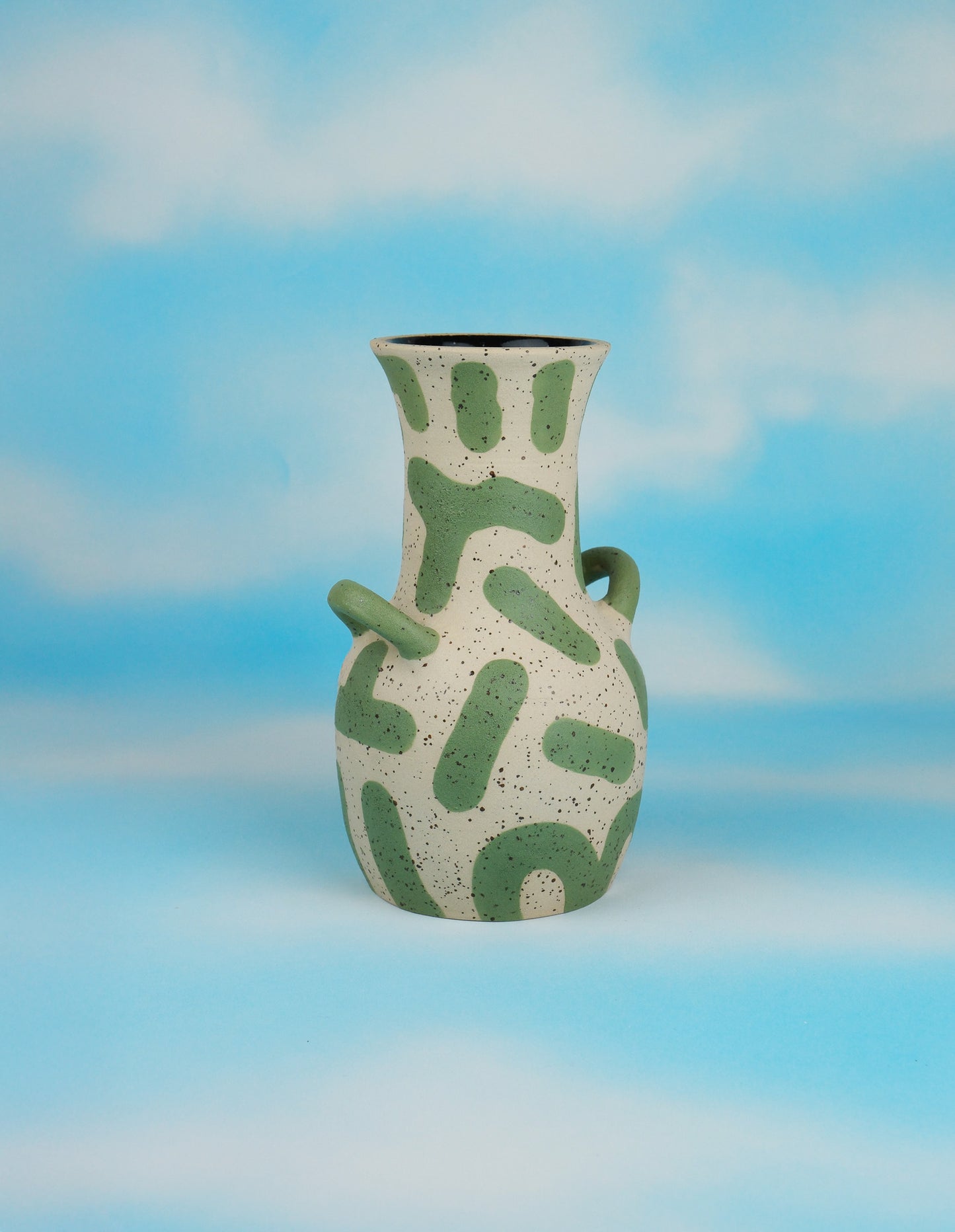 Wheel Thrown Stoneware Vase - Green