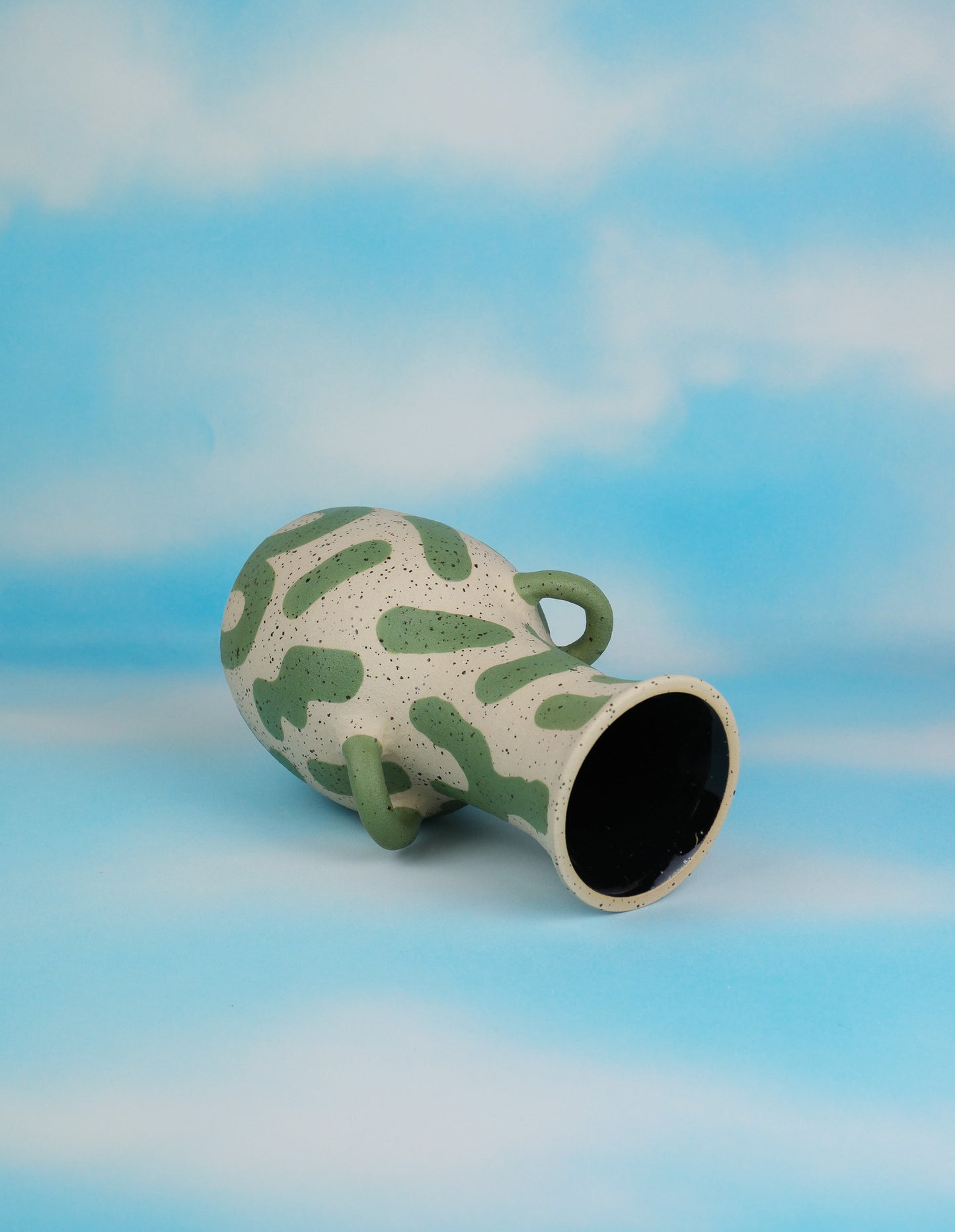 Wheel Thrown Stoneware Vase - Green