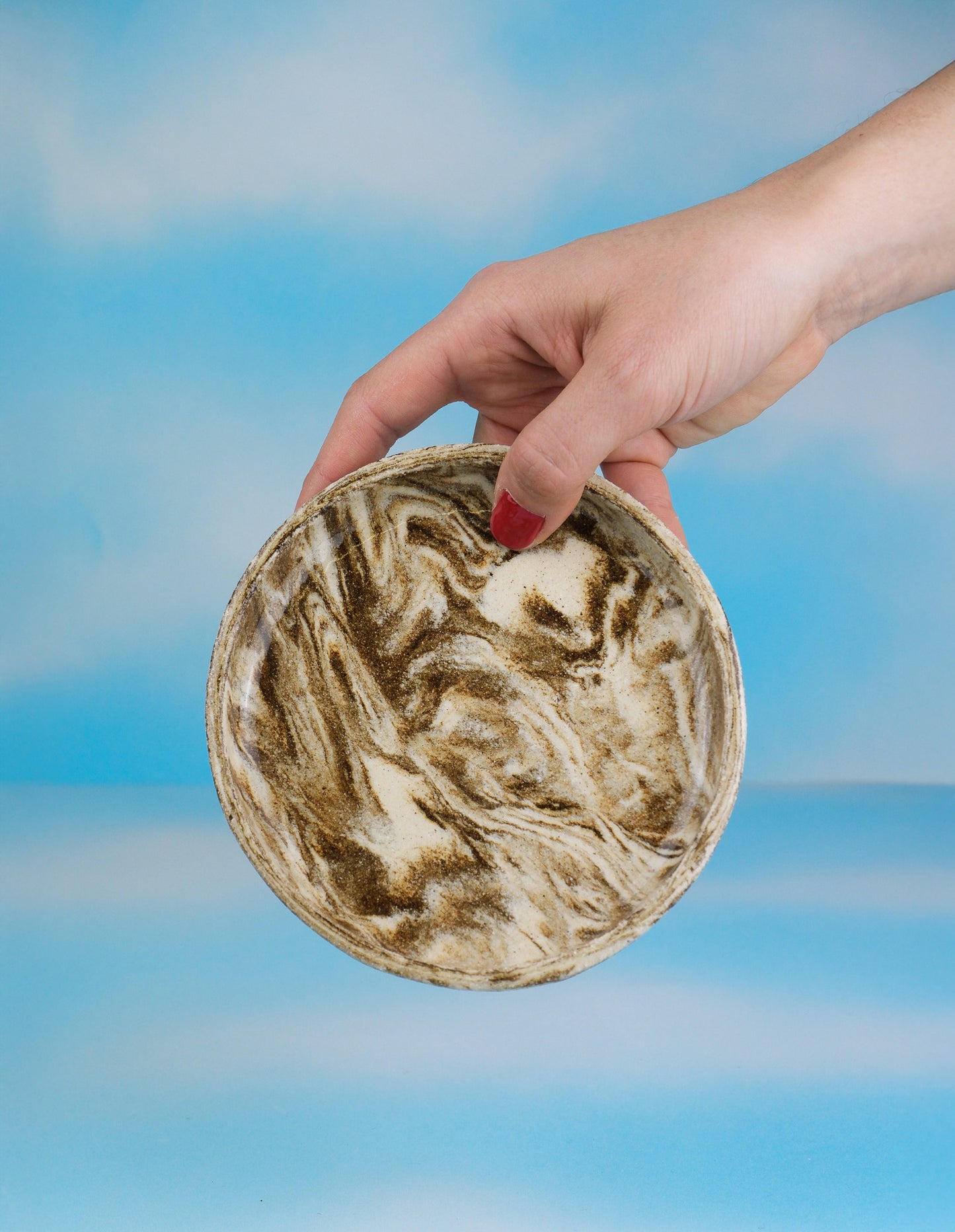 13cm Marbled Smiley stoneware plates - Jewellery Tray - MINX Factory