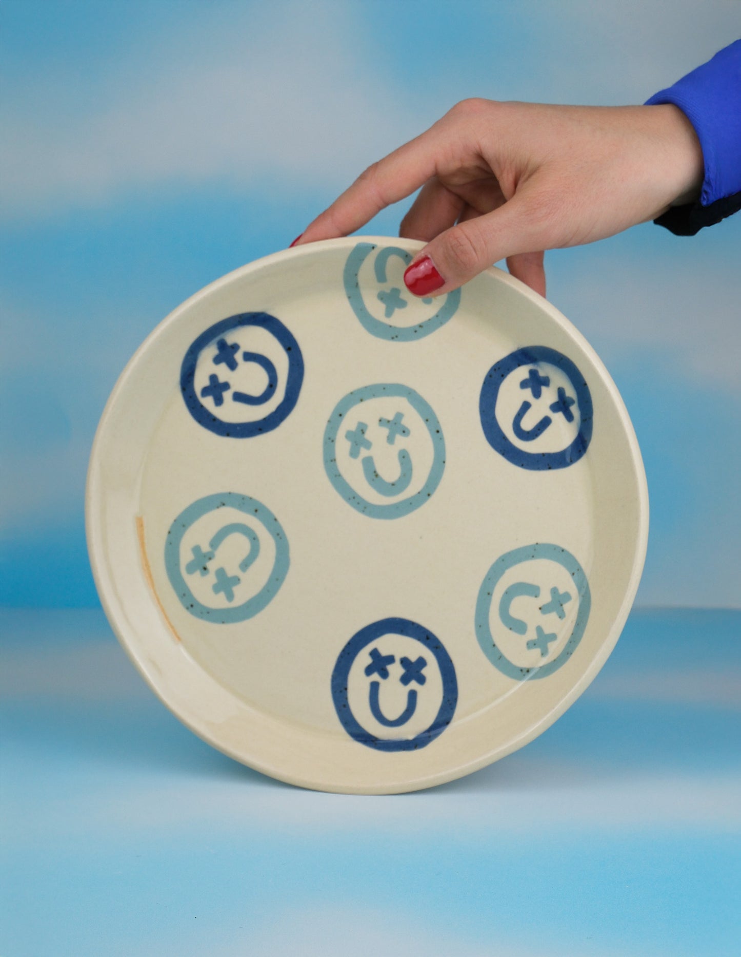 22cm Marbled Smiley stoneware plates - MINX Factory