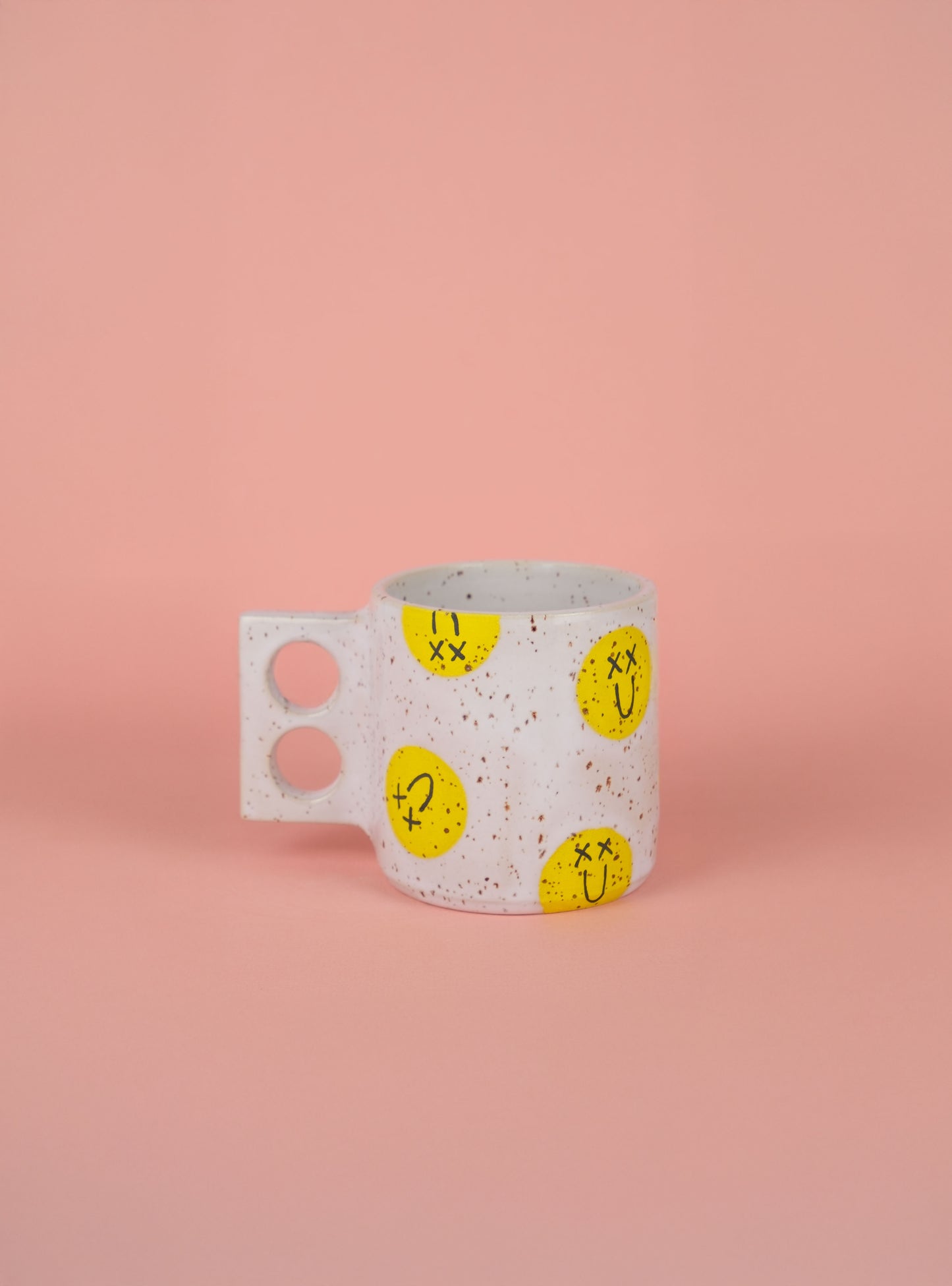 White Glazed Smiley Mug