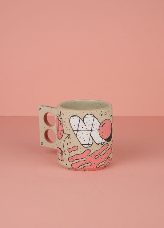 Borneo Doodle Mug Pink 1
