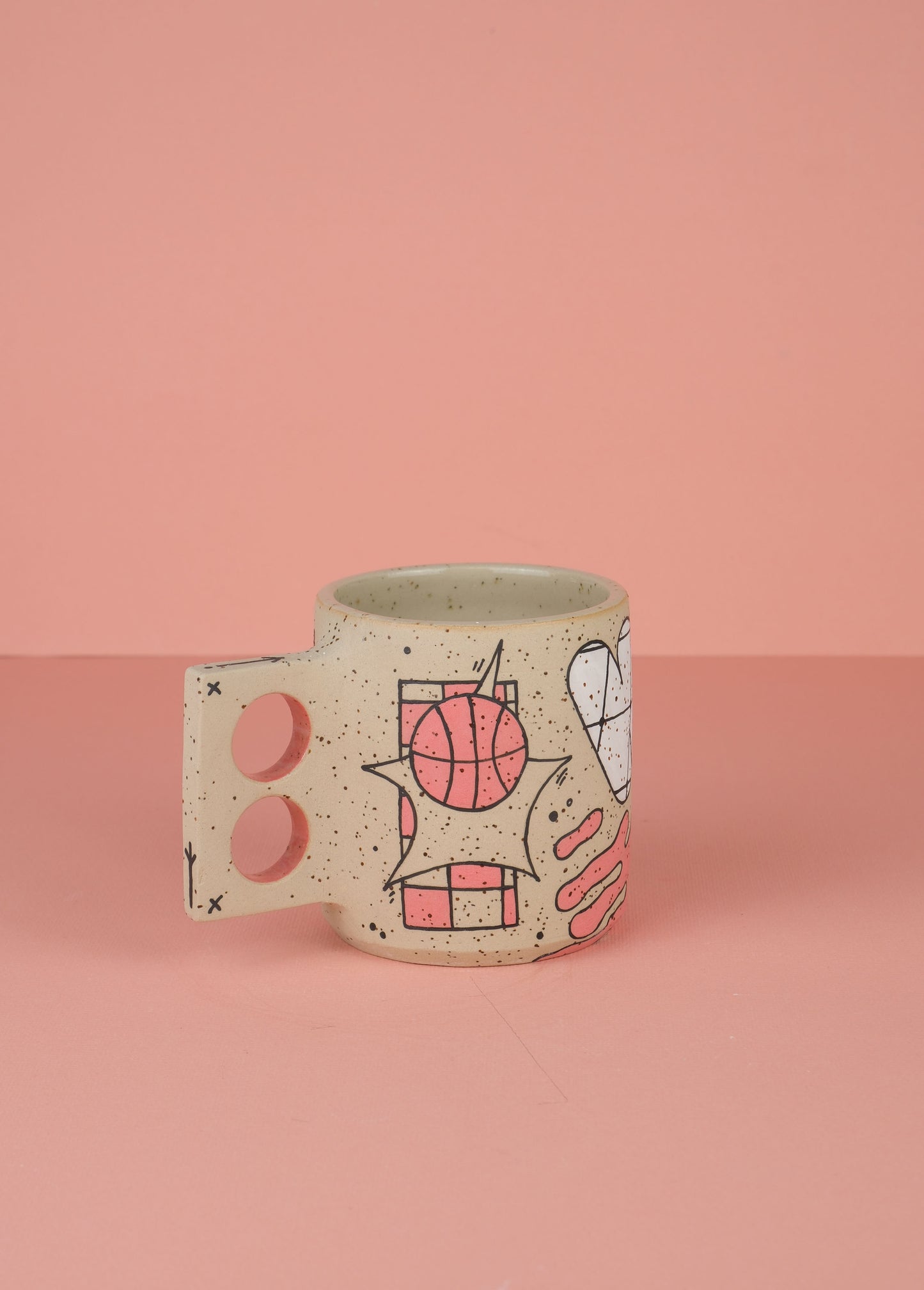 Borneo Doodle Mug Pink 1