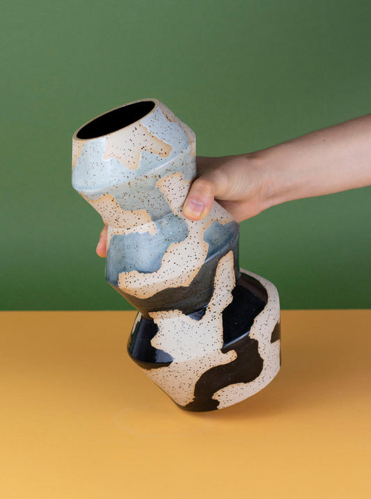 Zig Zag Stoneware Vase - MINX Factory