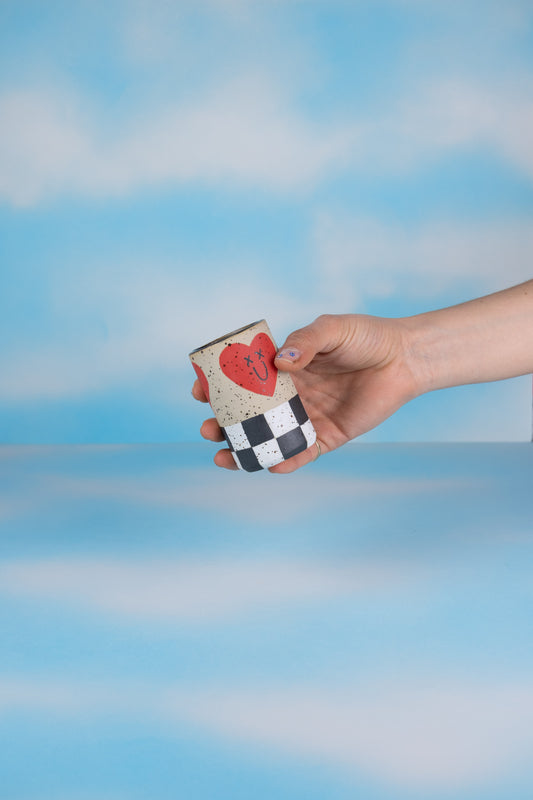 Checkered Heart Shot Cup - MINX Factory