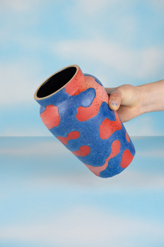 Red and Blue Stoneware Vase - MINX Factory