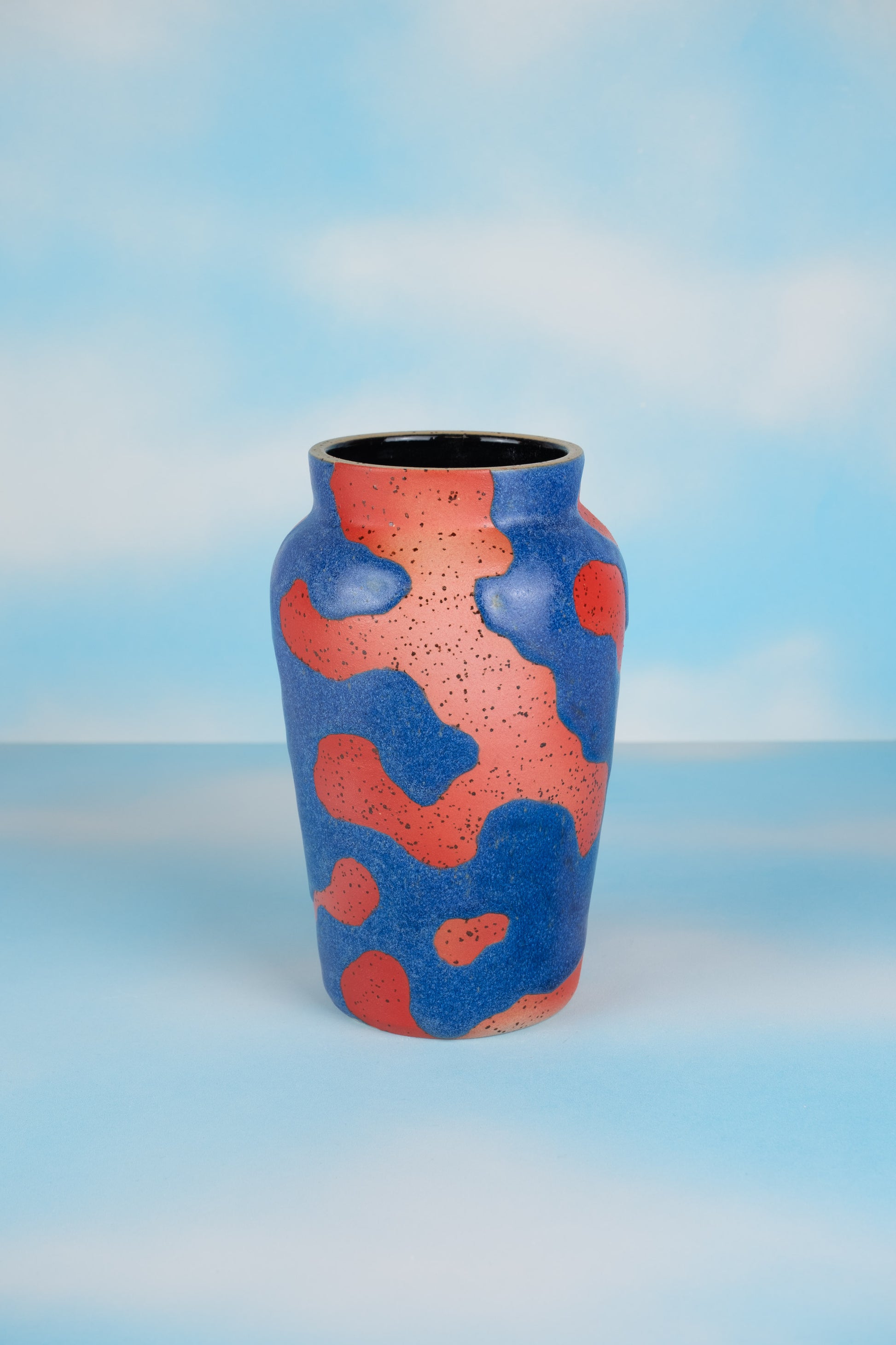 Red and Blue Stoneware Vase - MINX Factory