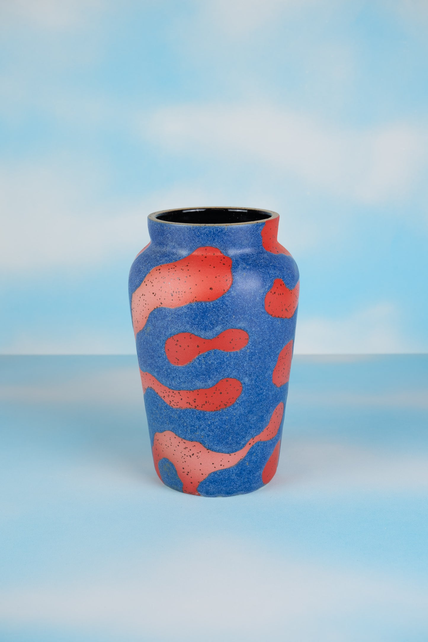 Red and Blue Stoneware Vase - MINX Factory