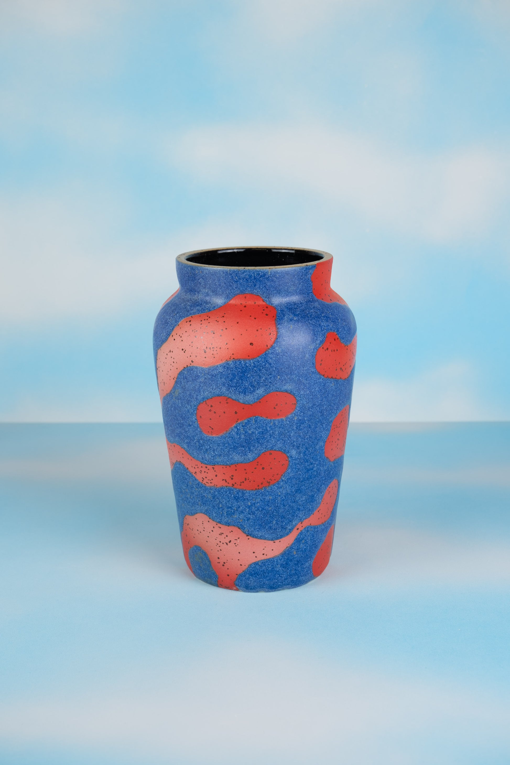 Red and Blue Stoneware Vase - MINX Factory
