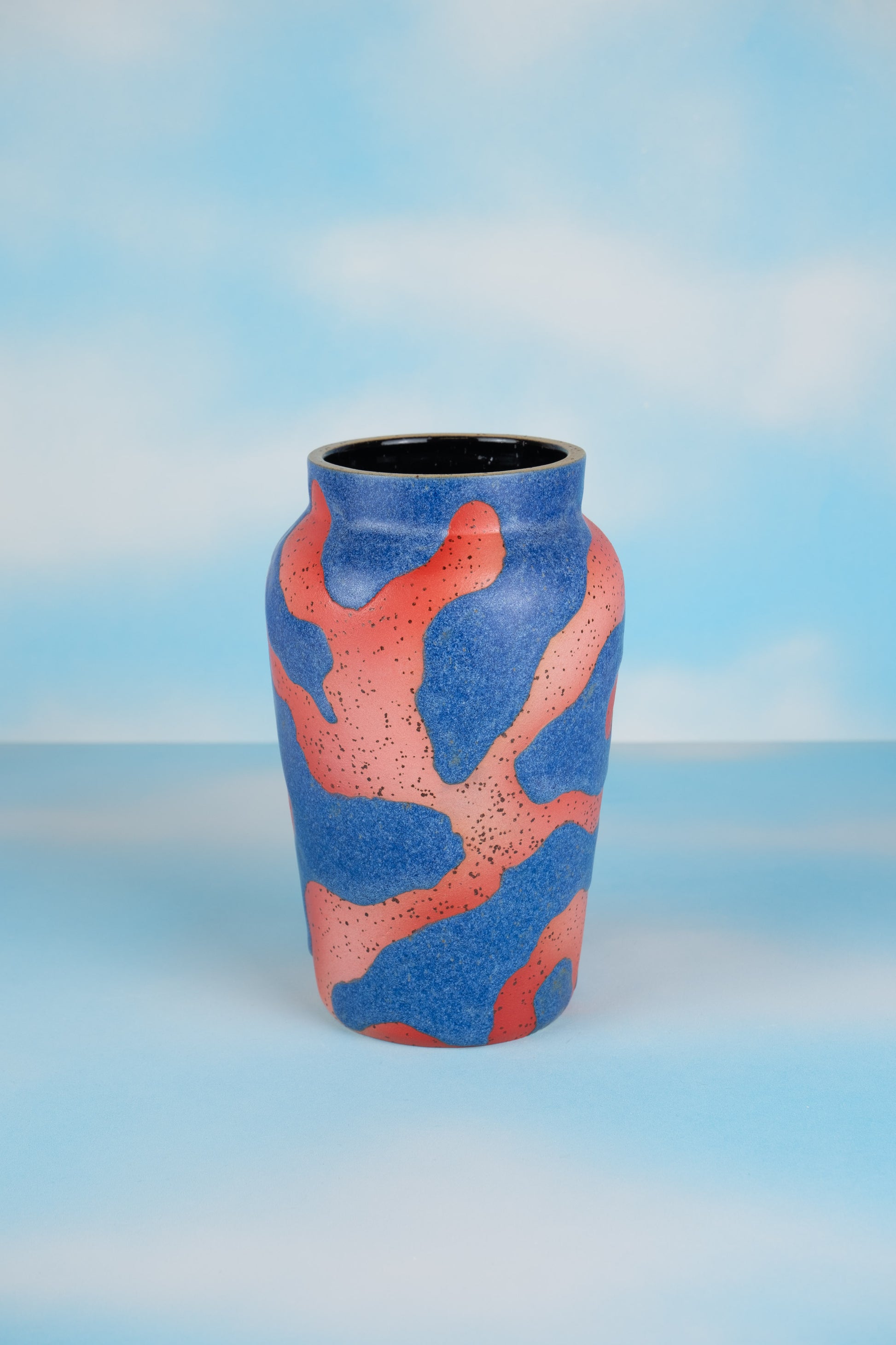 Red and Blue Stoneware Vase - MINX Factory