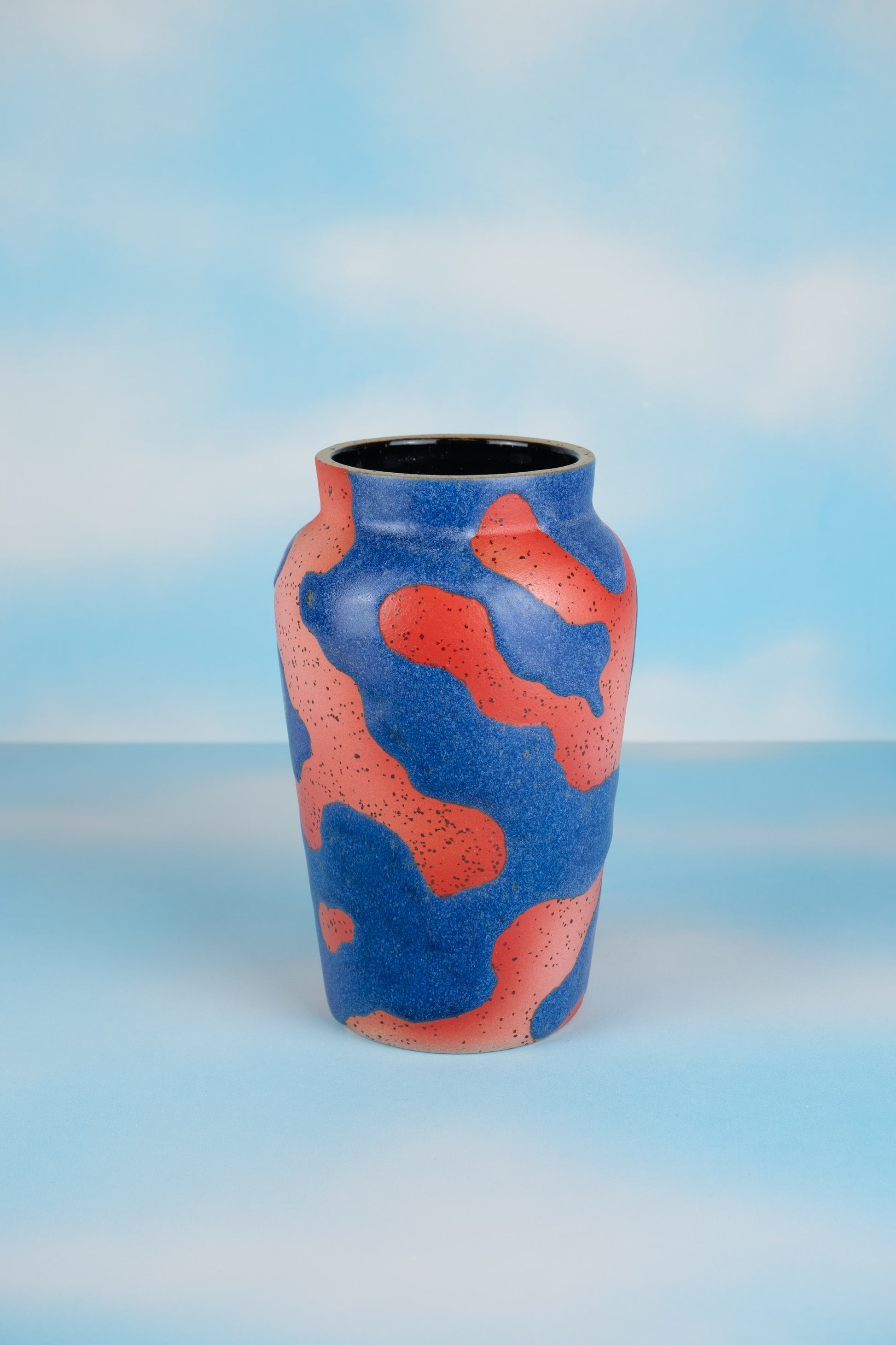 Red and Blue Stoneware Vase - MINX Factory