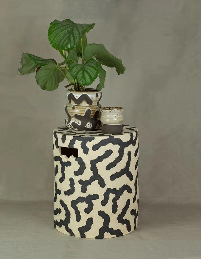 Black Pattern Stool - MADE TO ORDER - MINX Factory
