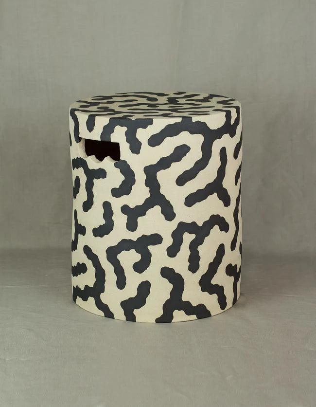 Black Pattern Stool - MADE TO ORDER - MINX Factory