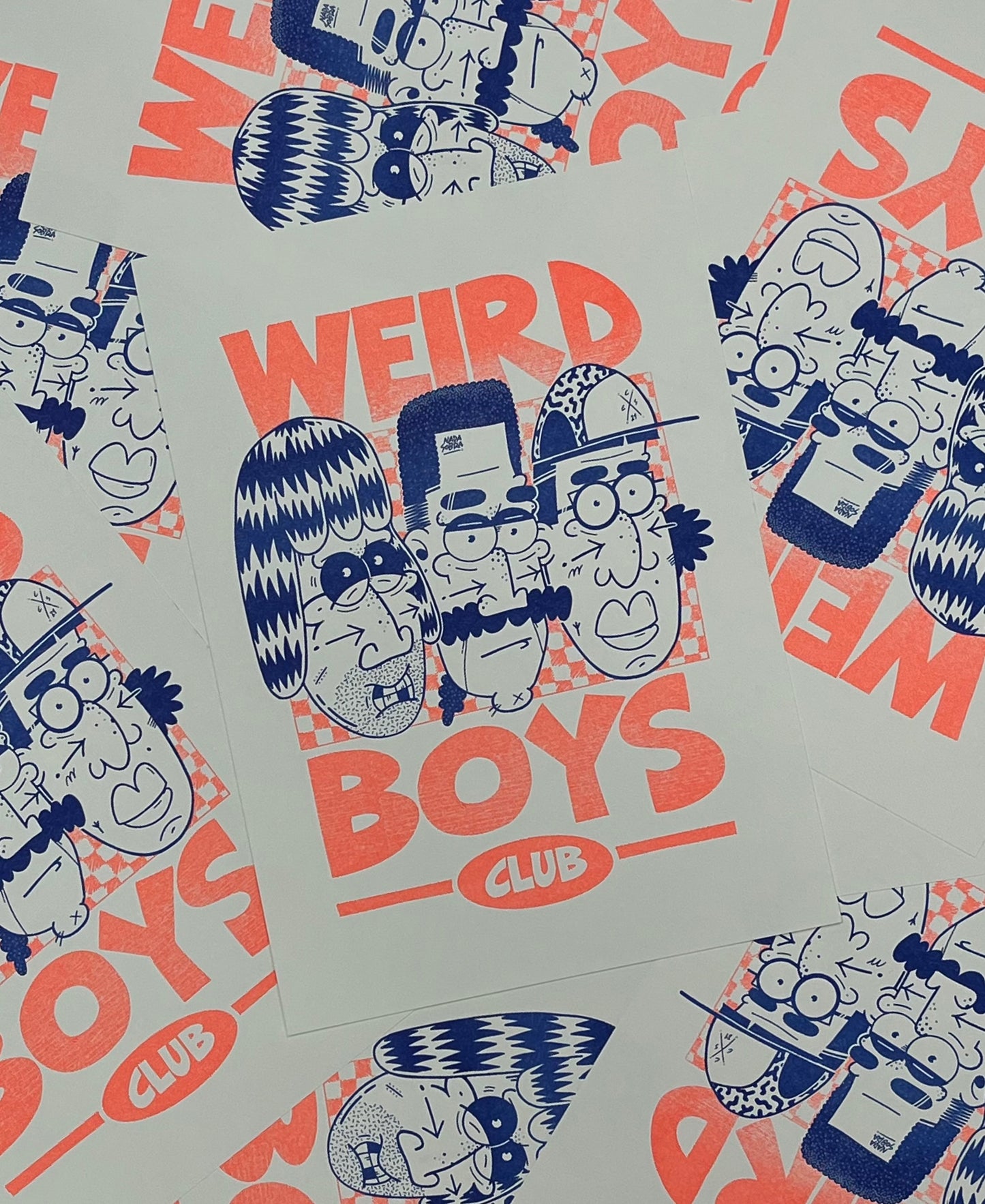 Weird Boys Club - Cartoon Characters - Risograph Pint