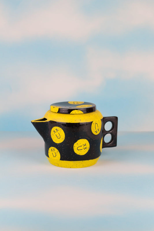 Black Smiley Ceramic Teapot - MINX Factory