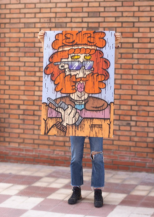 Spray Paint Character Illustration on Paper 1