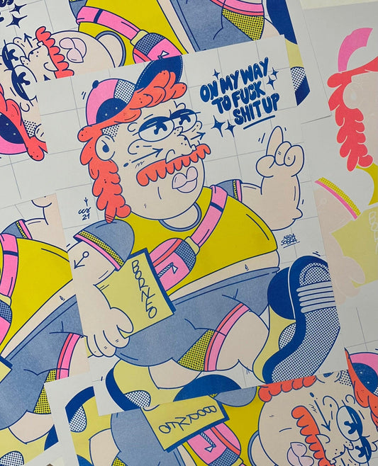 On My Way - Riso Print by Borneo - MINX Factory