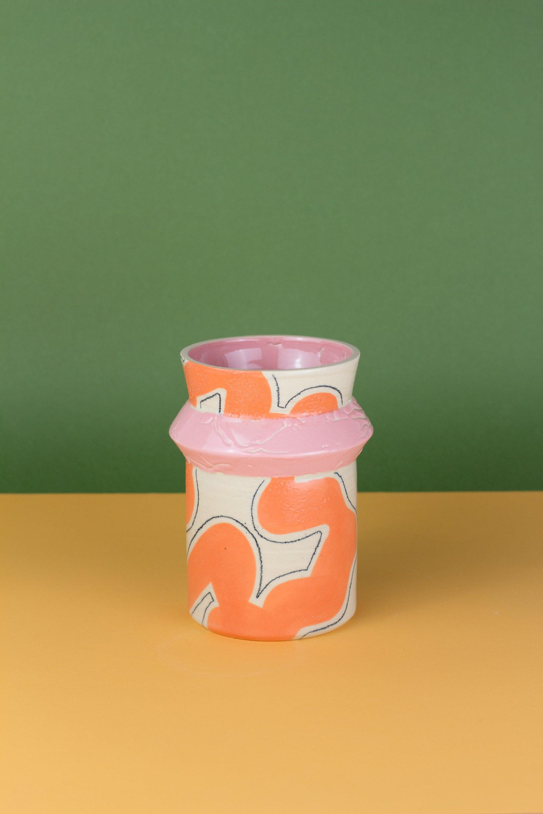 Pink and Orange Ceramic Vase - MINX Factory