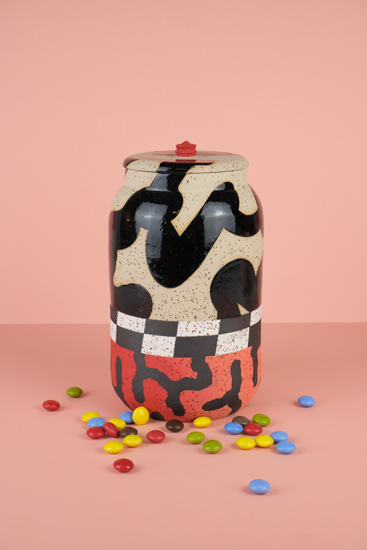 Check and Flow - Lidded Jar