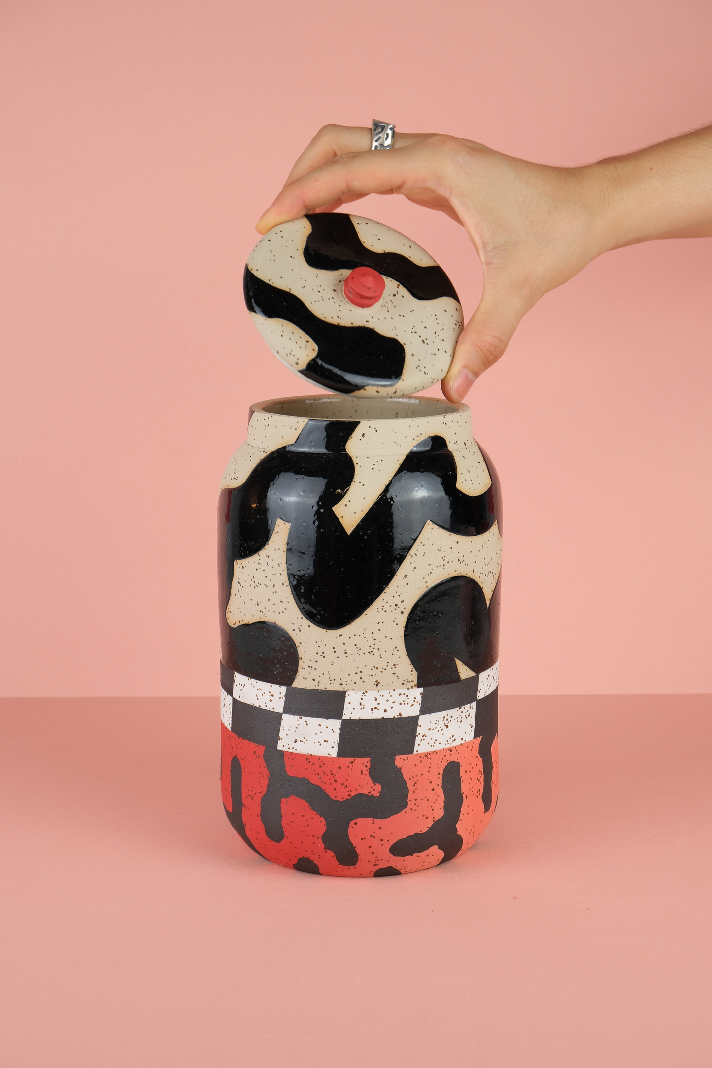 Check and Flow - Lidded Jar