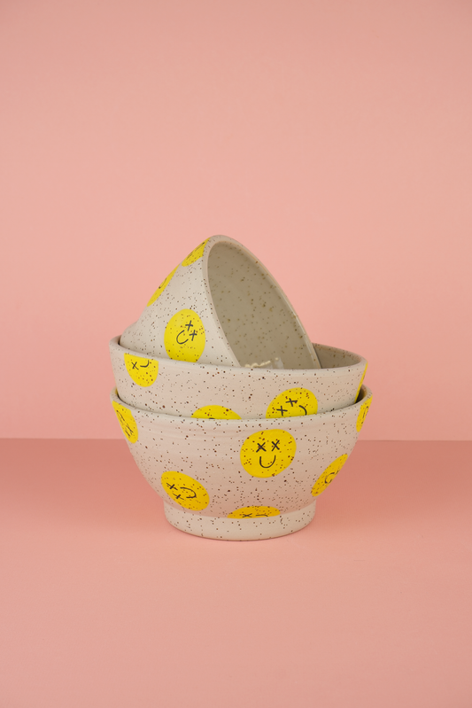 Smiley Bowl - Speckled Stoneware