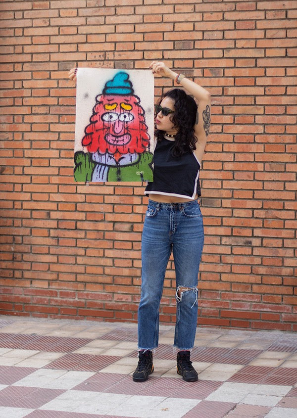 Spray Paint Character Illustration on Watercolor Paper 7