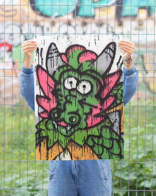 Spray Paint Dragon Illustration on Paper 9