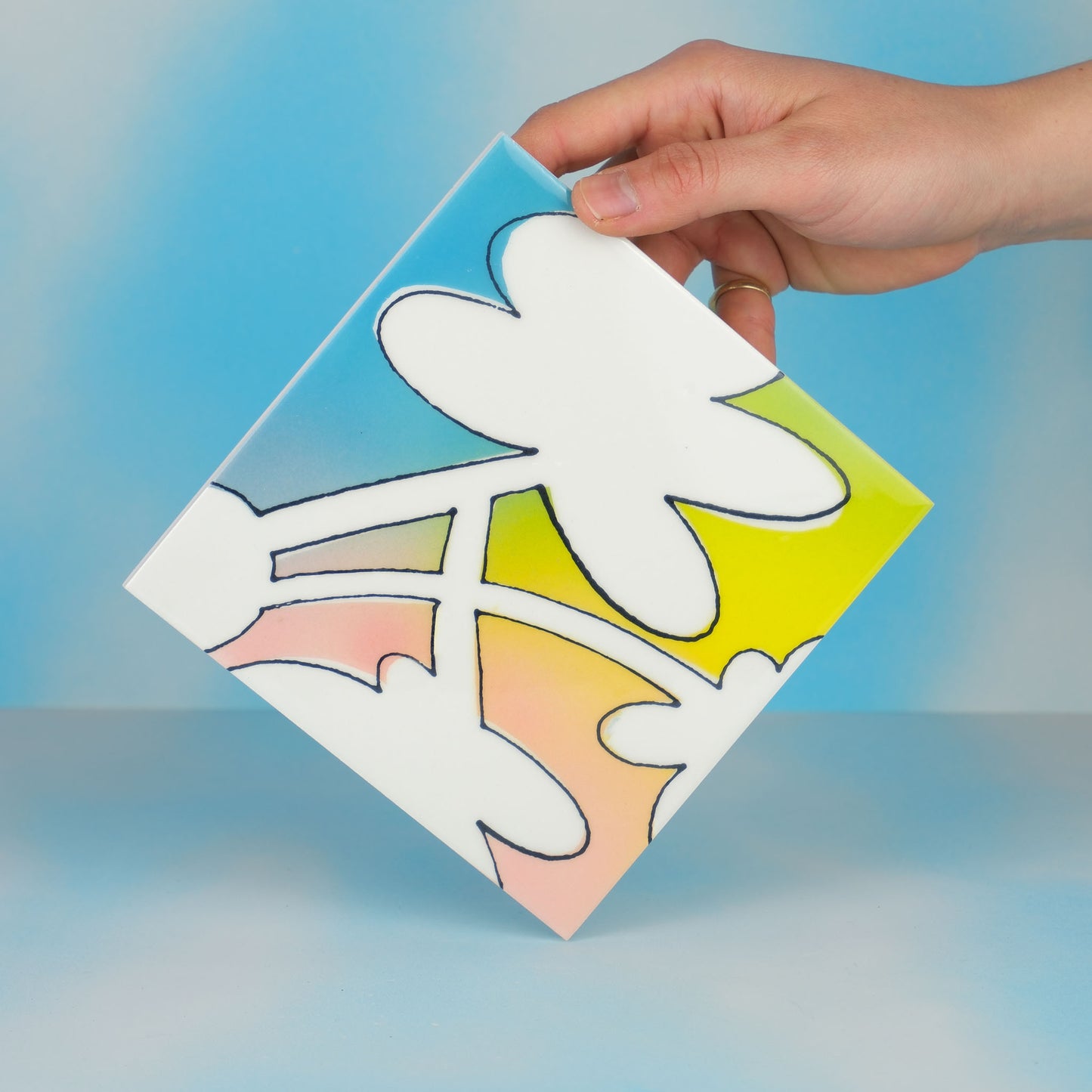 White neuron decorative tiles
