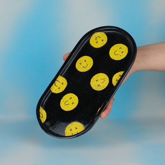 Black Smiley Tray