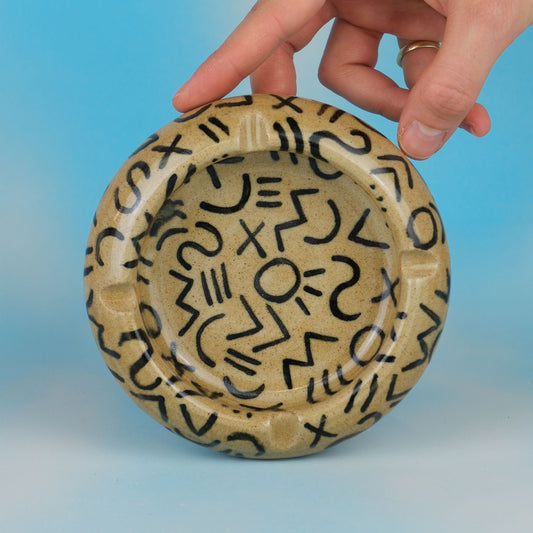 Glyph stoneware ashtray