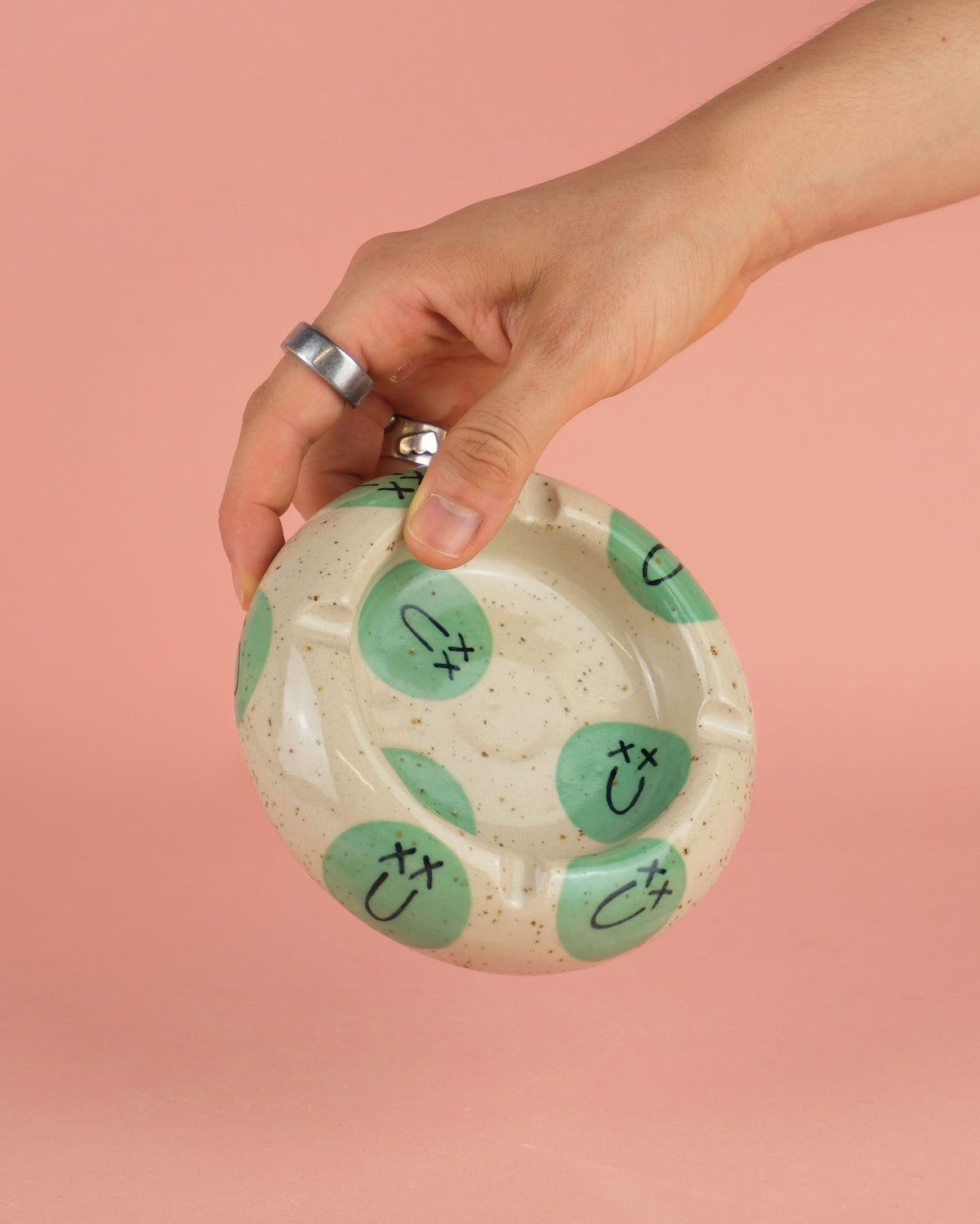 Green Smiley Ashtray