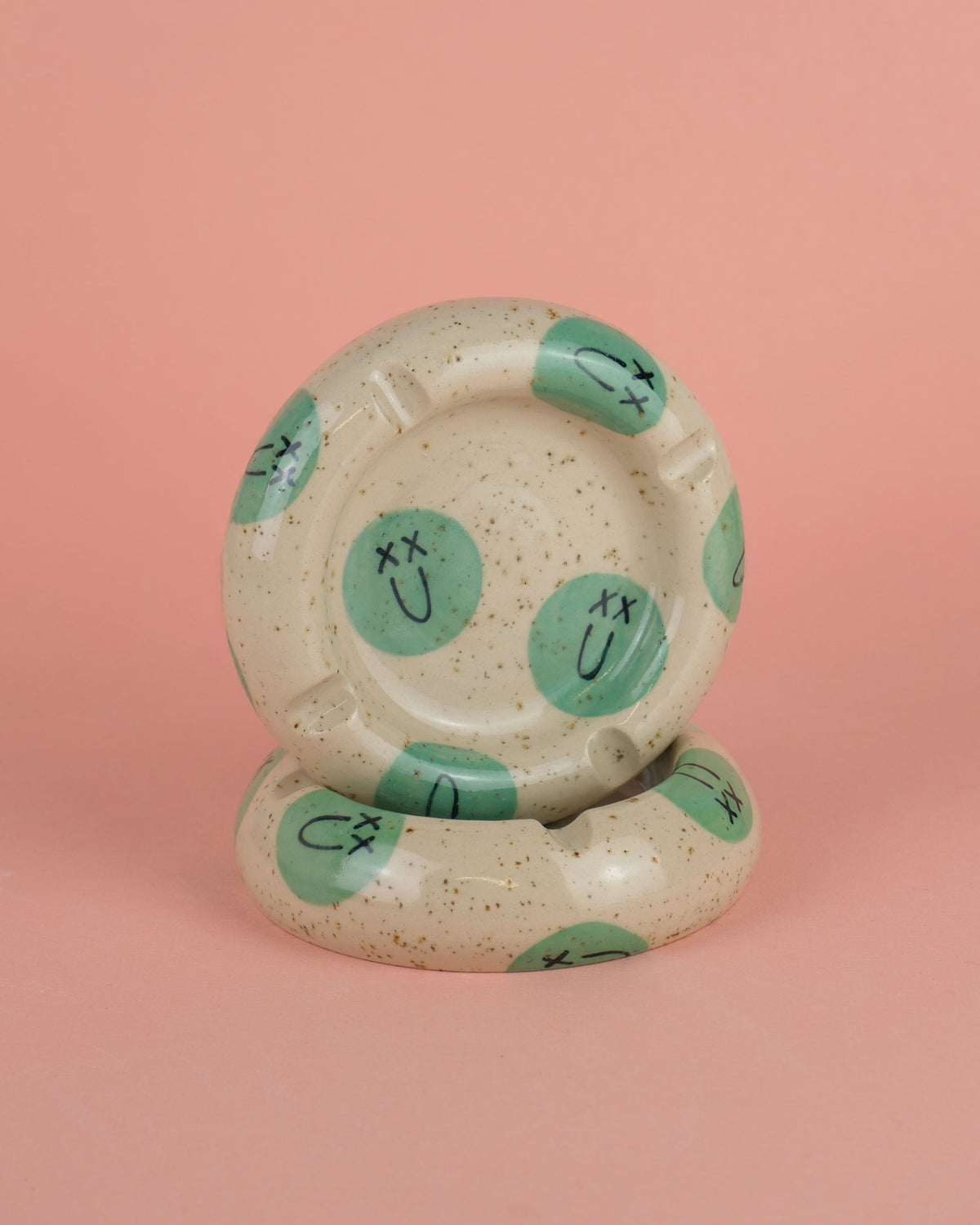 Green Smiley Ashtray
