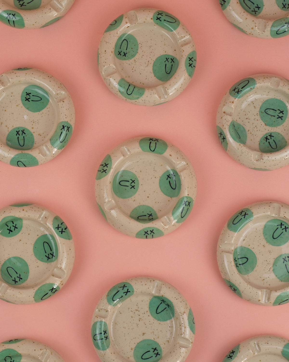 Green Smiley Ashtray