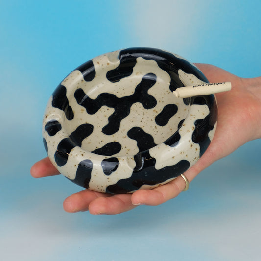 Pattern Stoneware Ashtray
