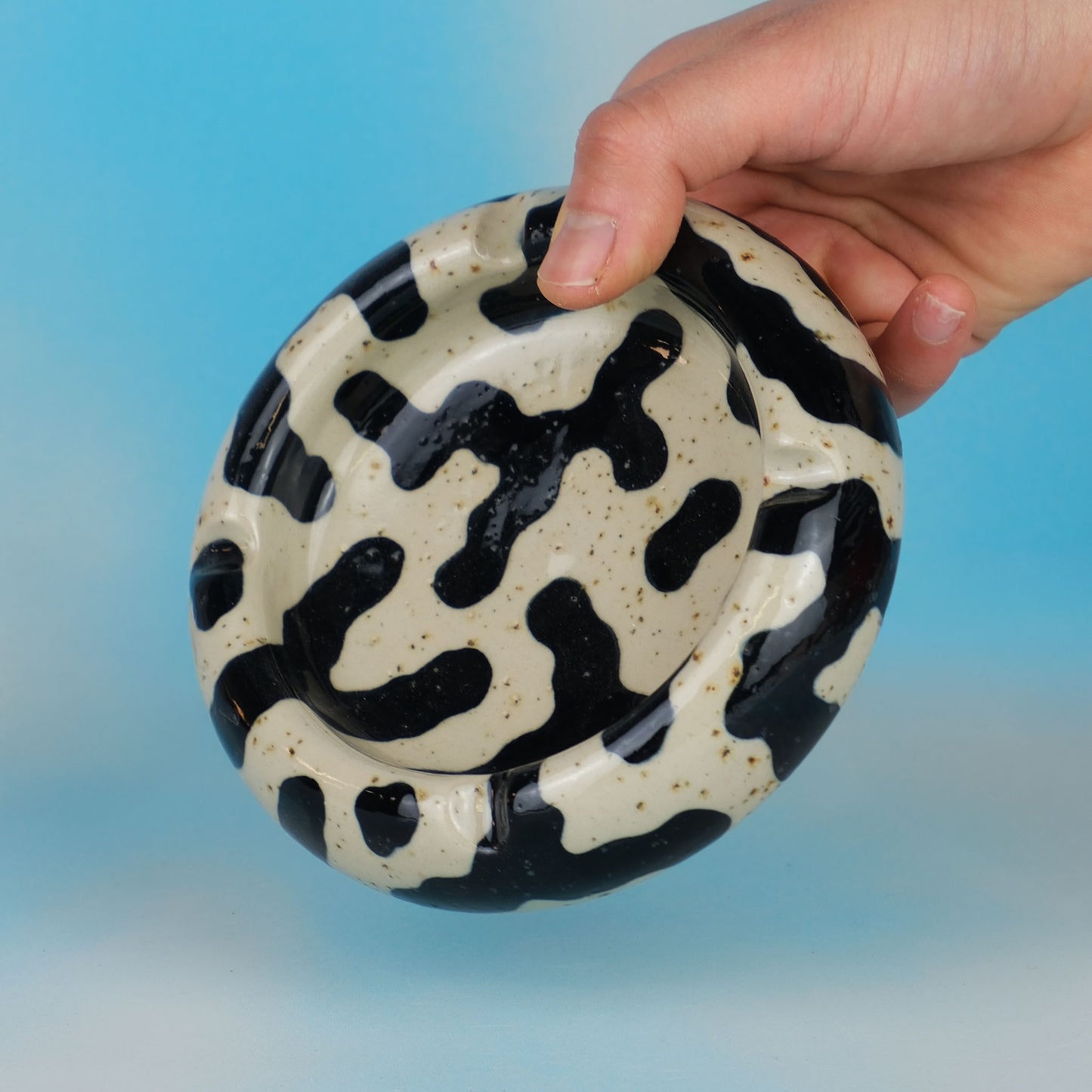 Pattern Stoneware Ashtray
