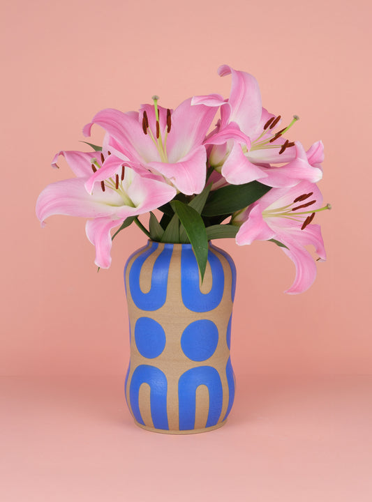 Blue Arch Stoneware Vase