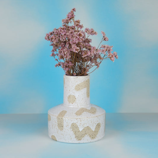 Whie shapes stoneware vase