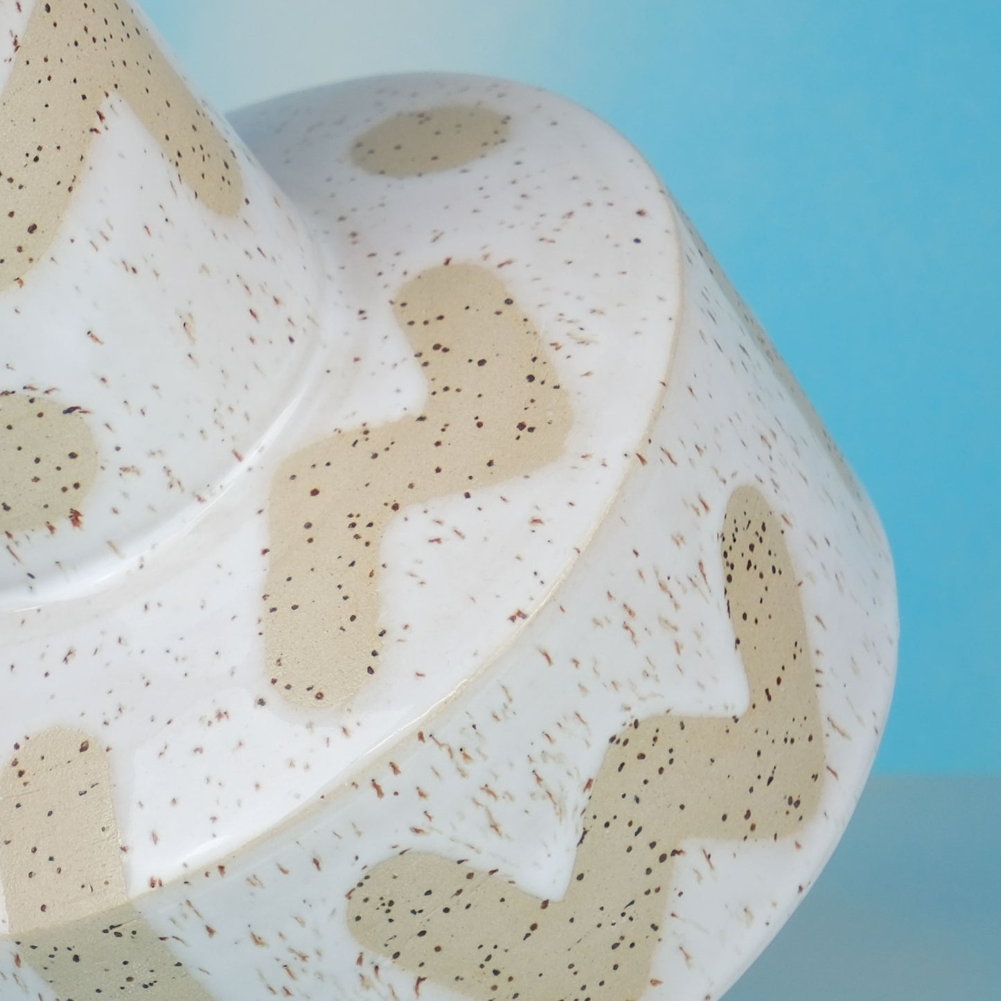 Whie shapes stoneware vase