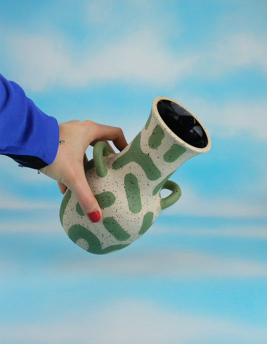 Wheel Thrown Stoneware Vase - Green