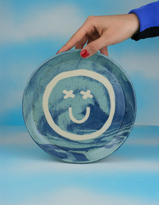 22cm Marbled Smiley stoneware plates