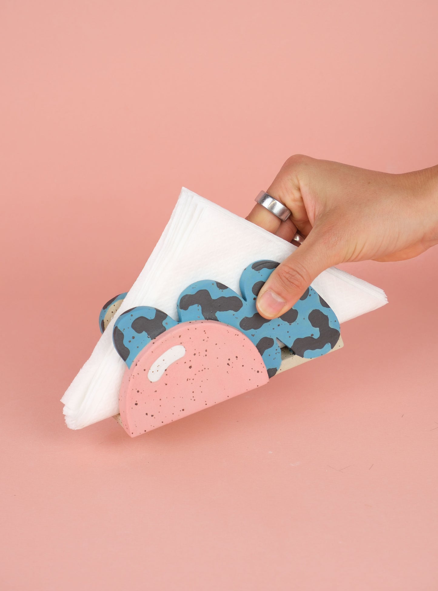 Napkin Holder - Blue Pink